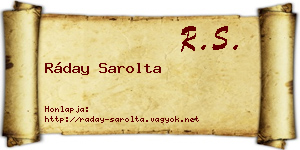 Ráday Sarolta névjegykártya